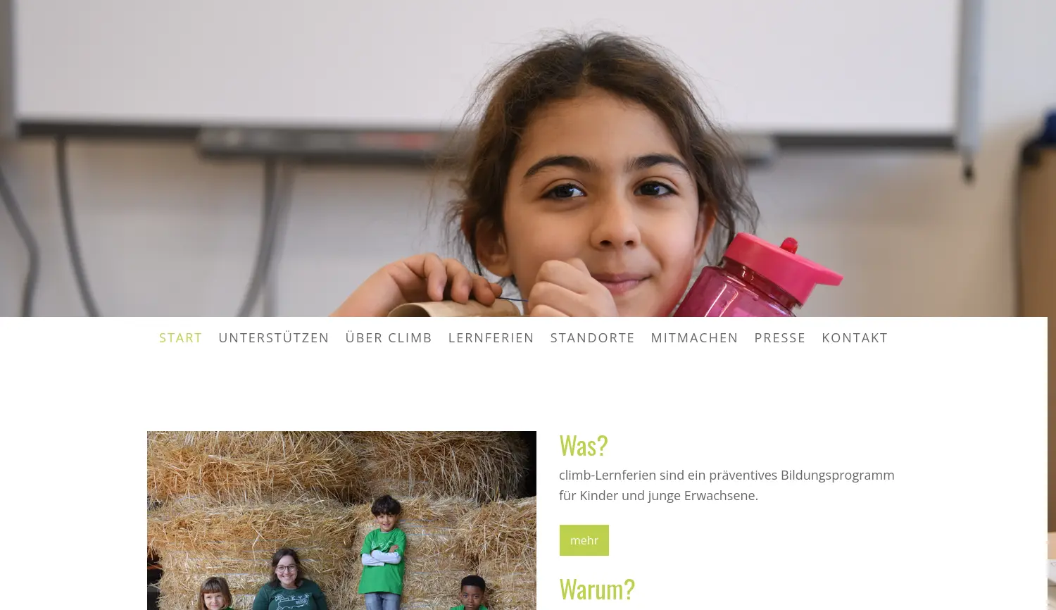 Website der Firma gemeinnützige CLIMB GmbH