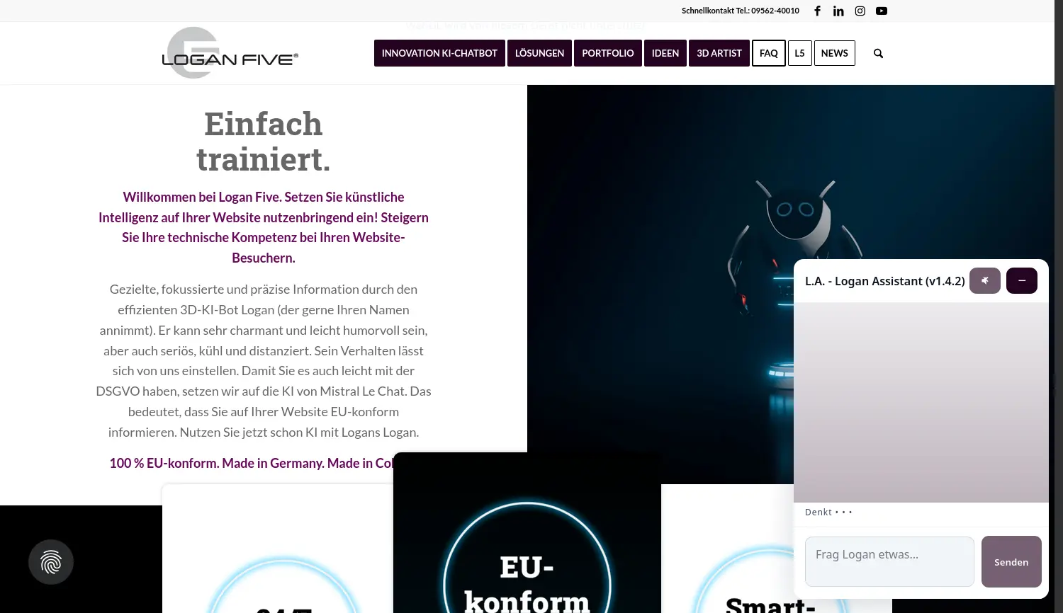 Website der Firma LOGAN FIVE GmbH