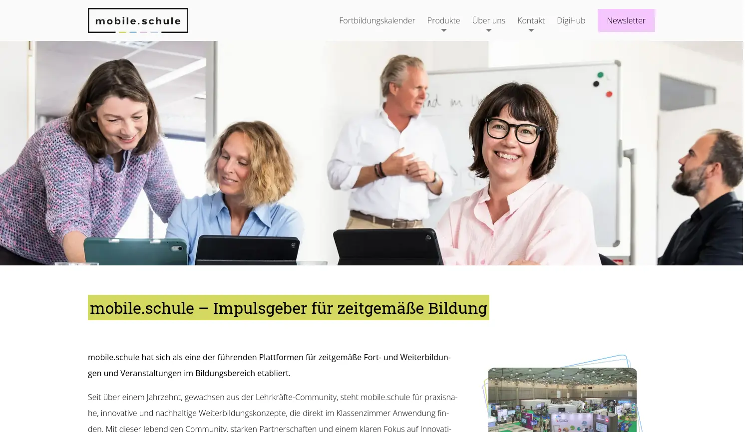 Website der Firma mobile.schule DigiHub GmbH