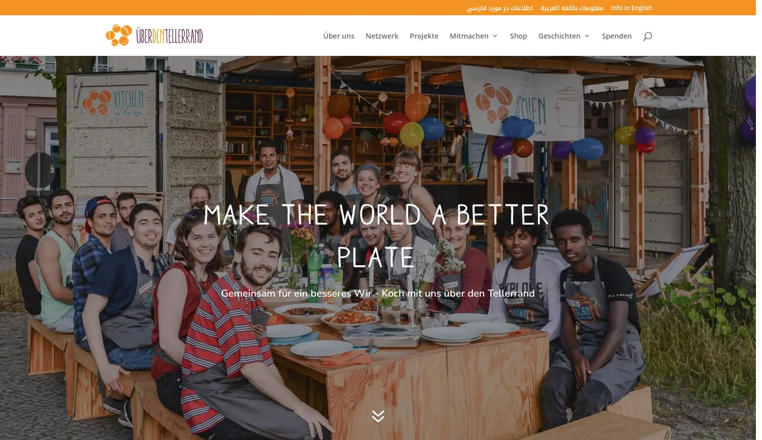 Website der Firma Über den Tellerrand e.V.