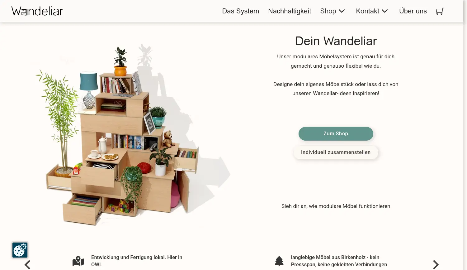 Website der Firma Wandeliar GmbH