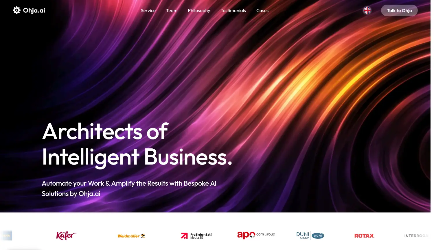 Website der Firma Ohja.ai GmbH