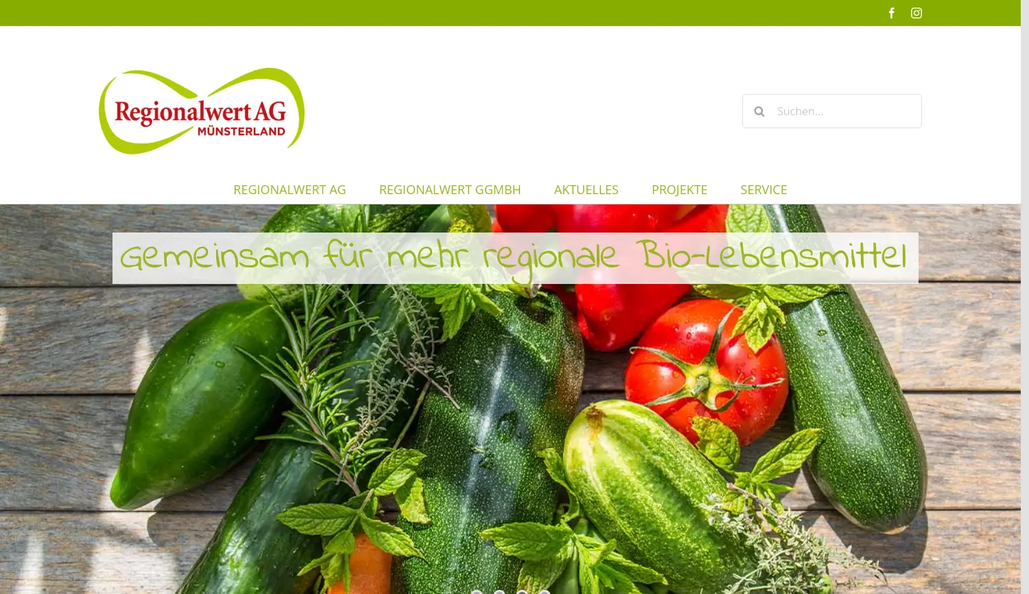 Website der Firma Regionalwert AG Münsterland