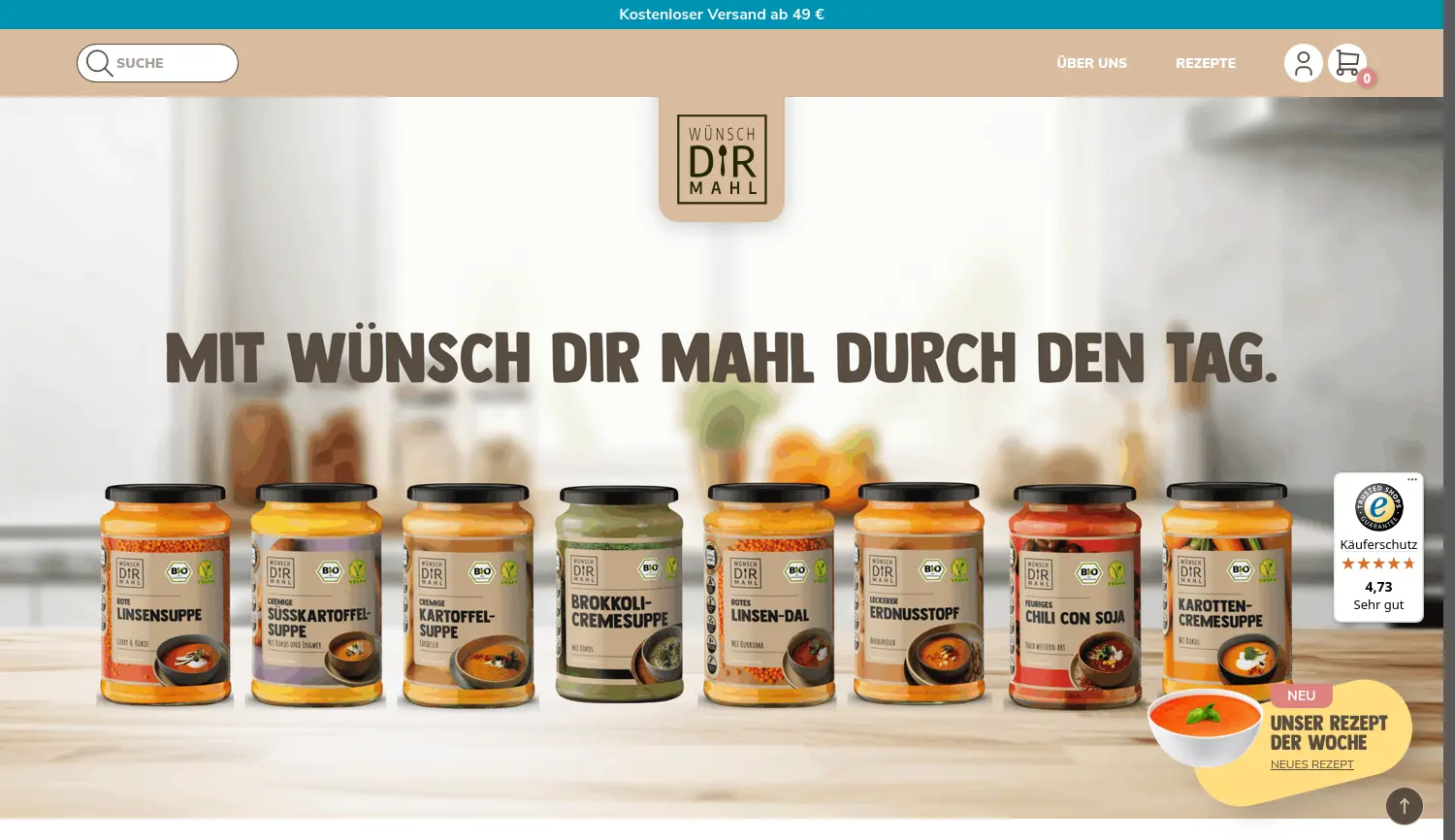Website der Firma WDM Bio – Fertigprodukte GmbH