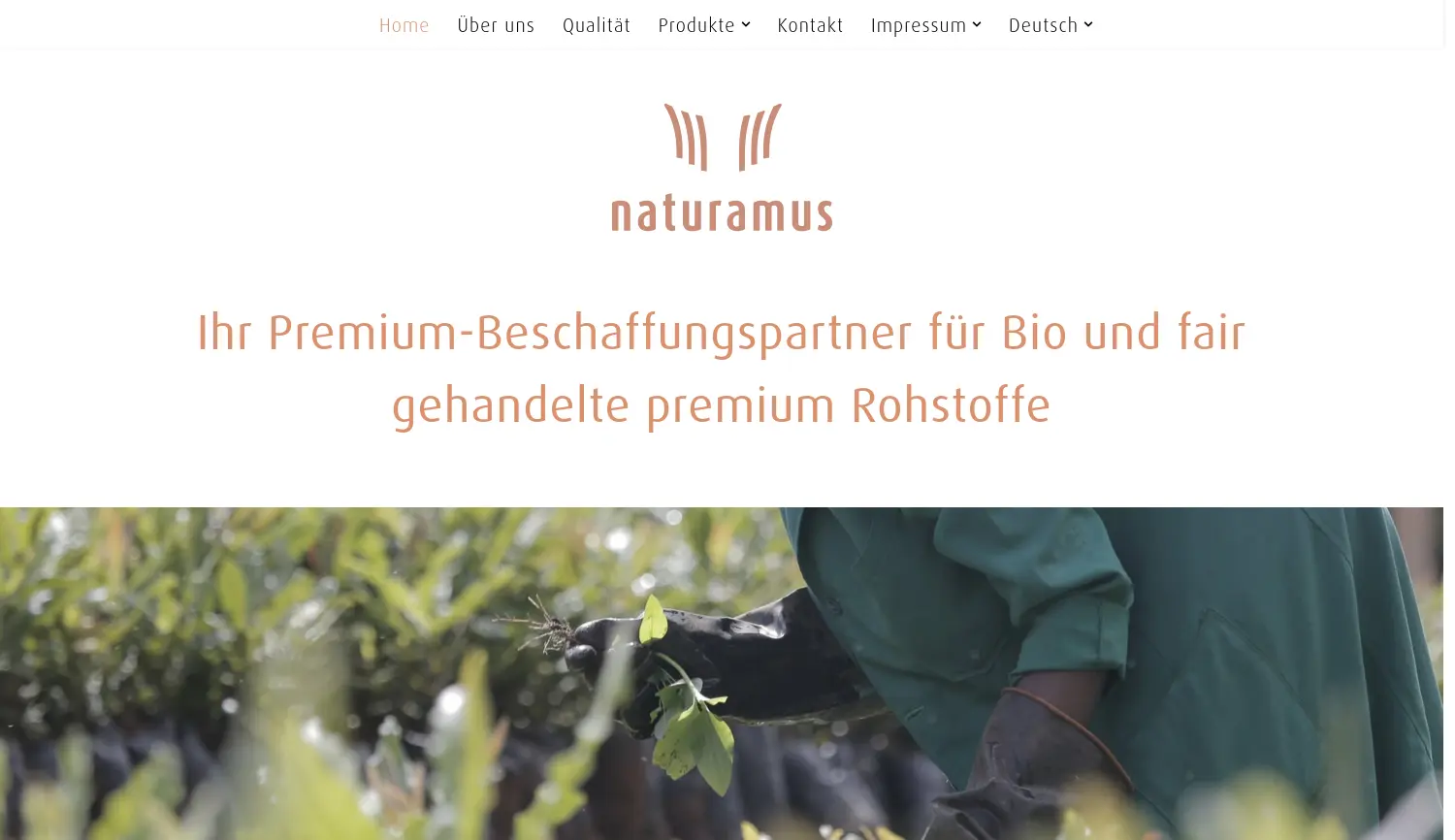 Website der Firma naturamus GmbH