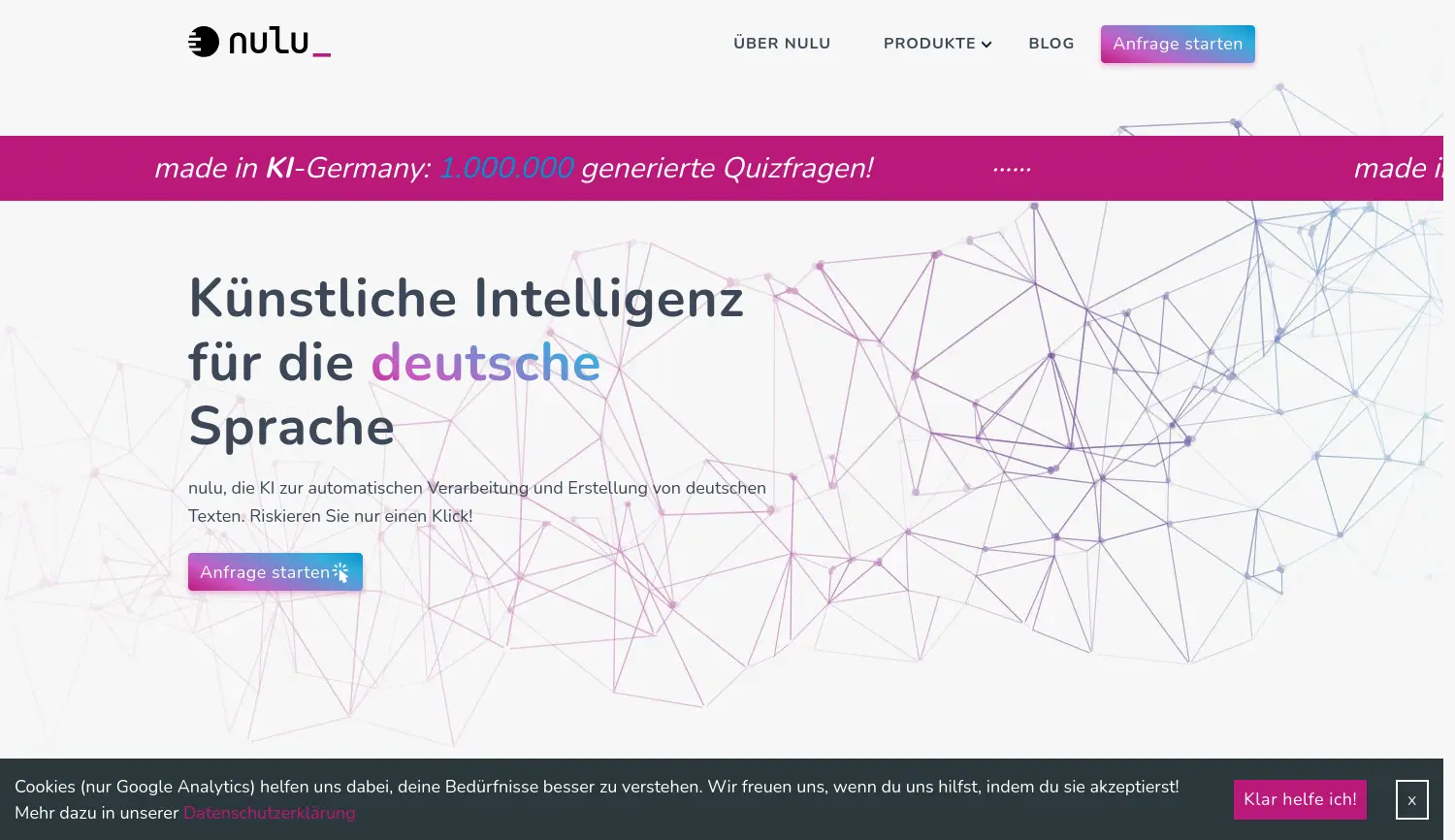 Website der Firma nulu