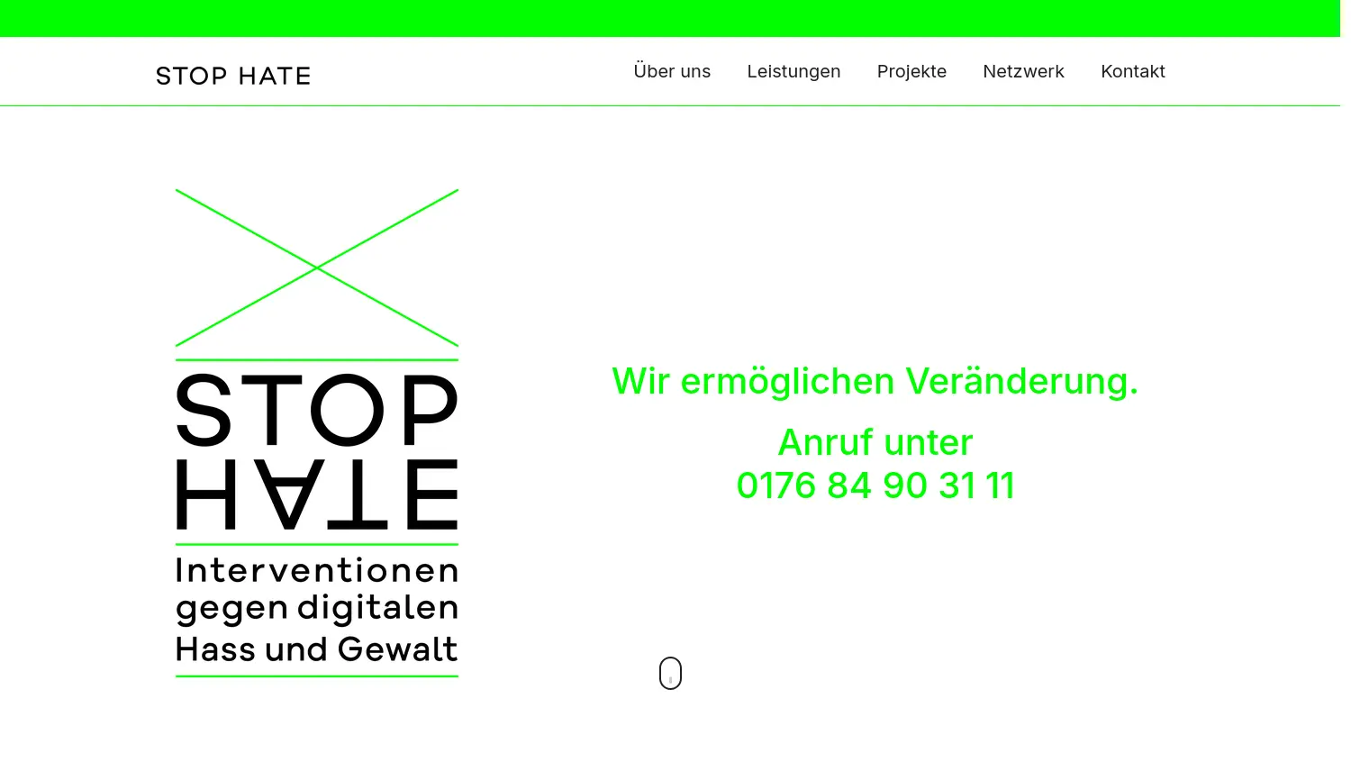 Website der Firma STOP HATE gUG (haftungsbeschränkt)