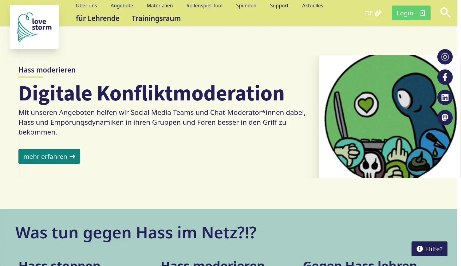 Website der Firma Bund für Soziale Verteidigung e.V.