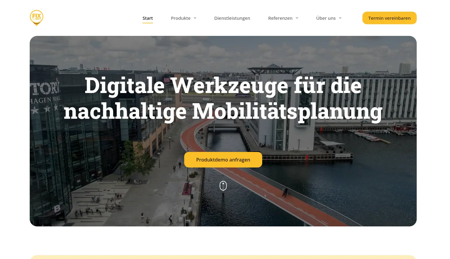 Website der Firma FixMyCity GmbH