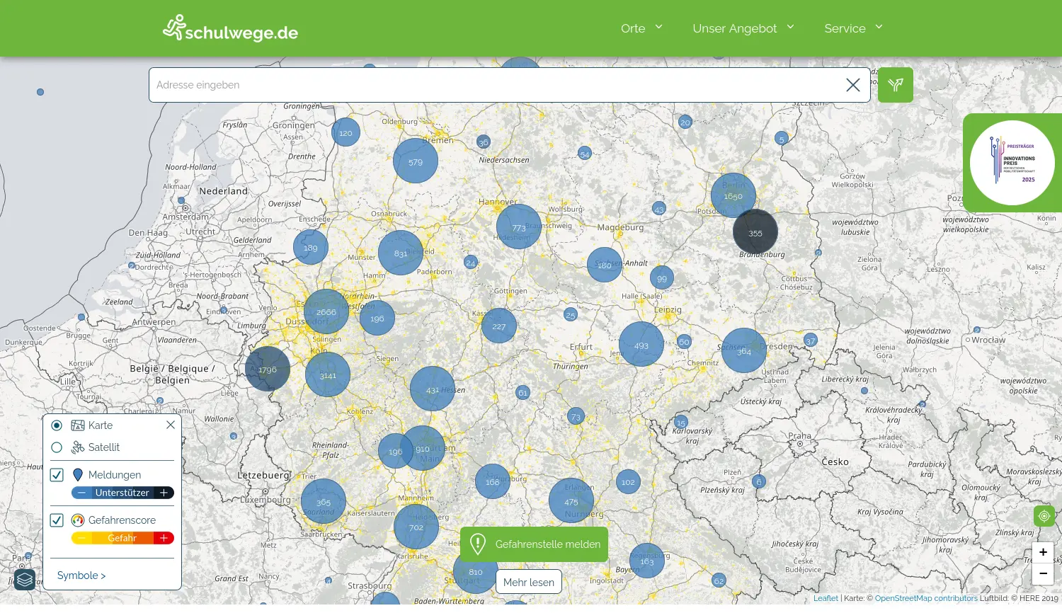 Website der Firma Initiative für sichere Straßen GmbH
