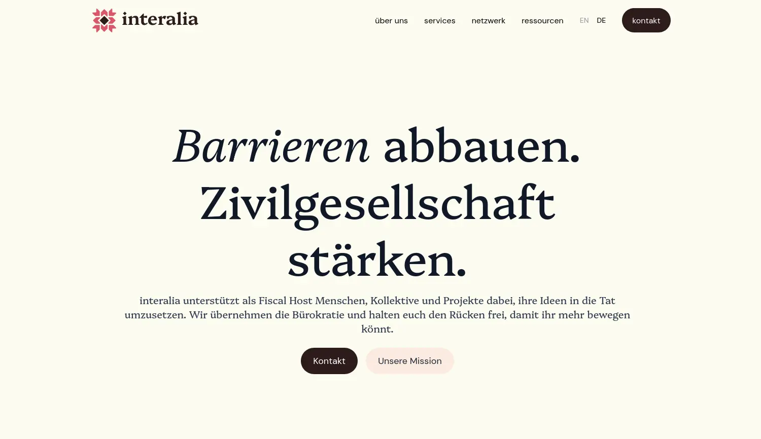 Website der Firma interalia gGmbH