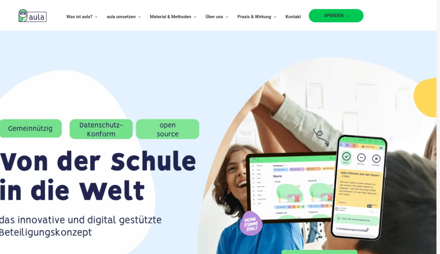 Website der Firma aula