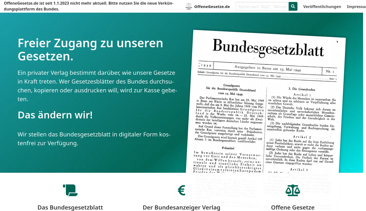 Website der Firma Open Knowledge Foundation Deutschland e.V.
