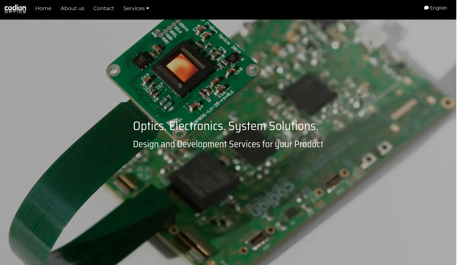 Website der Firma Codion Optics GmbH