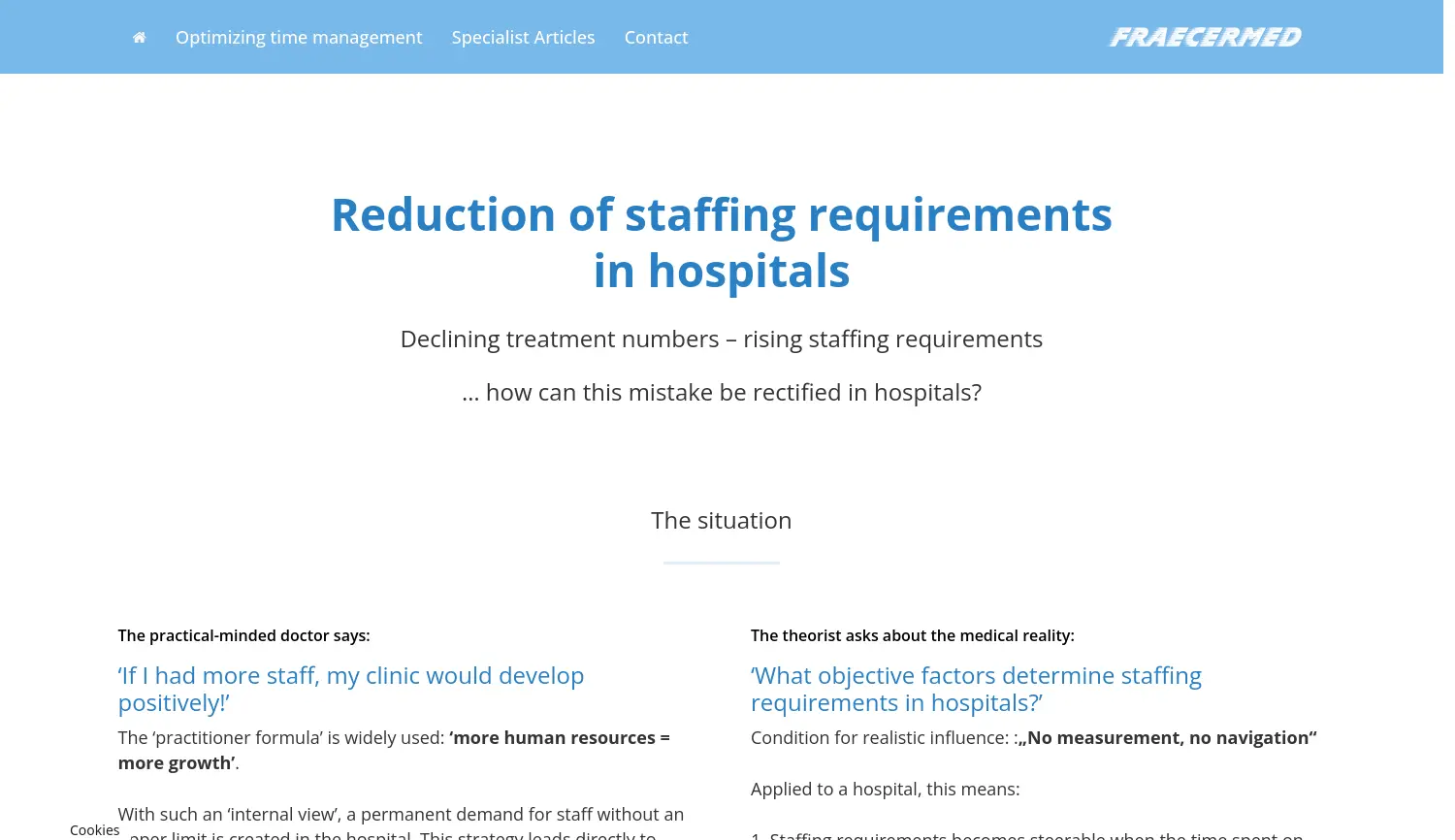 Website der Firma fraecermed UG (haftungsbeschränkt)