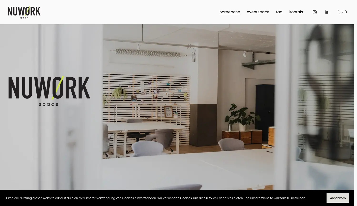 Website der Firma nuwoerk spaces GbR