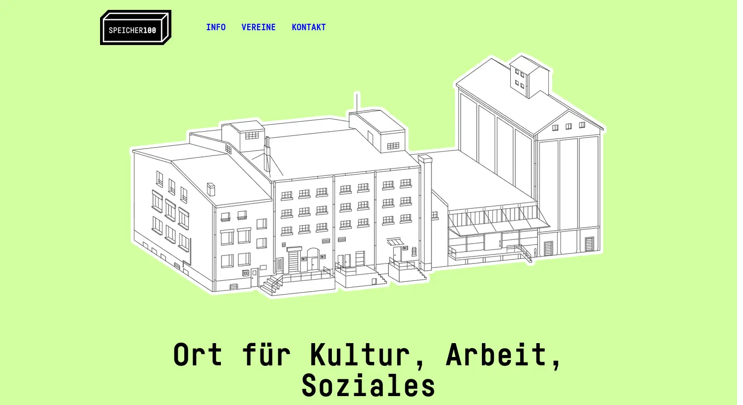 Website der Firma Speicher100 e. V.