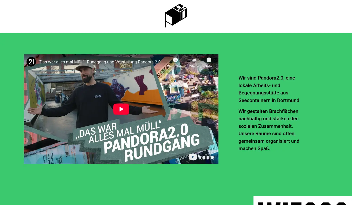 Website der Firma Pandora2.0