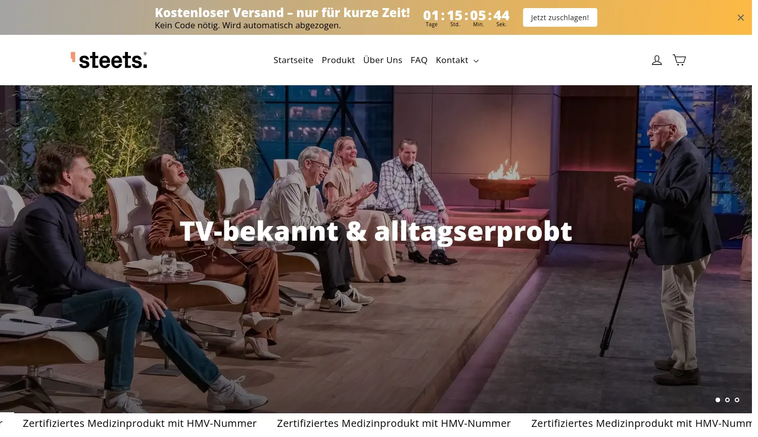 Website der Firma Steets GmbH