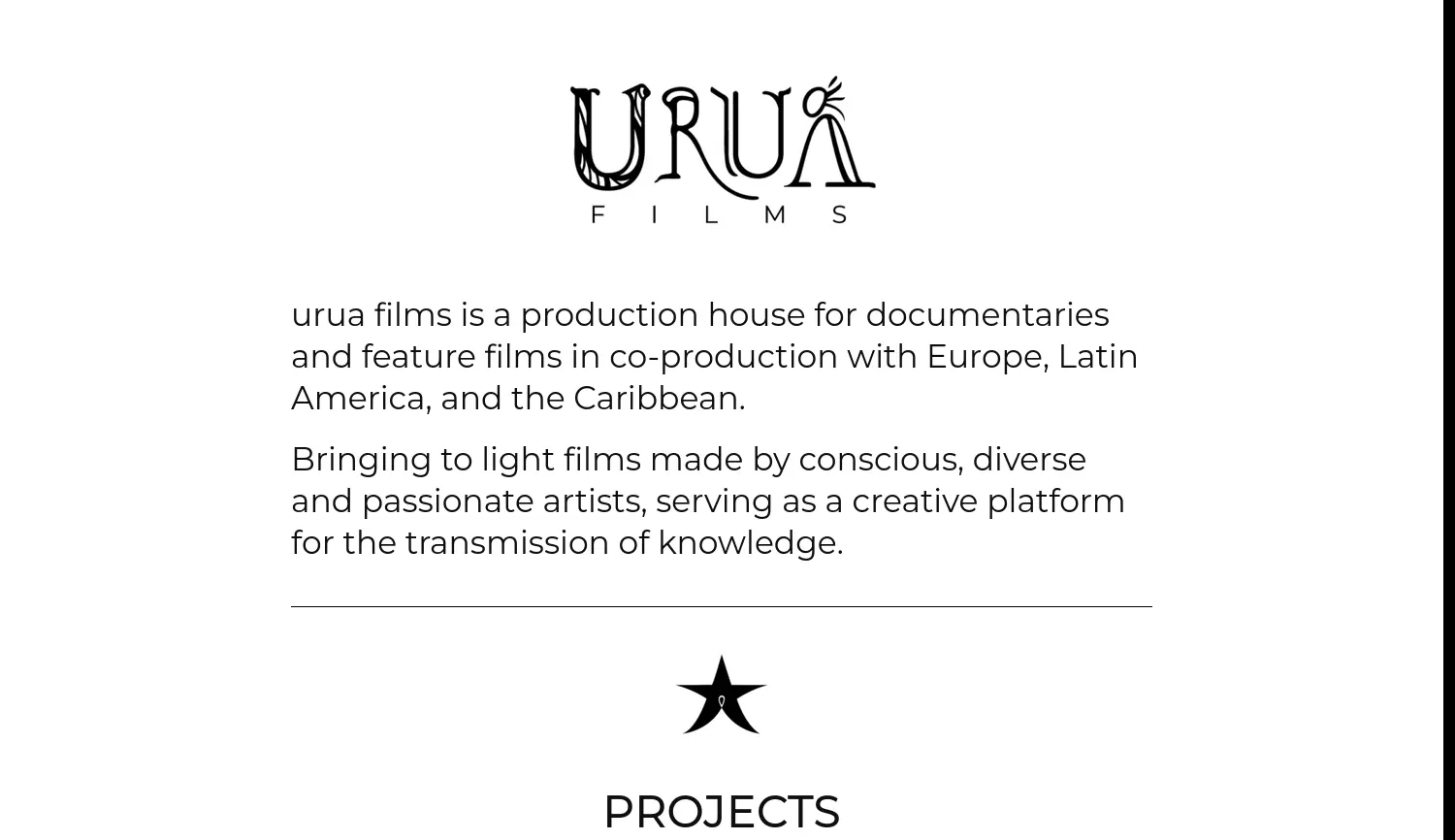 Website der Firma urua films