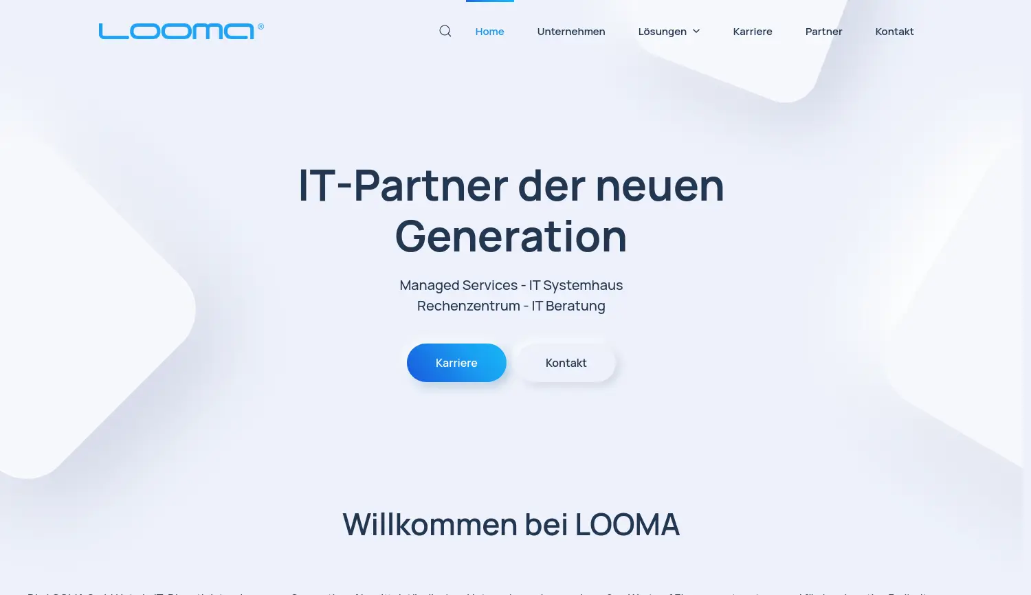 Website der Firma LOOMA GmbH