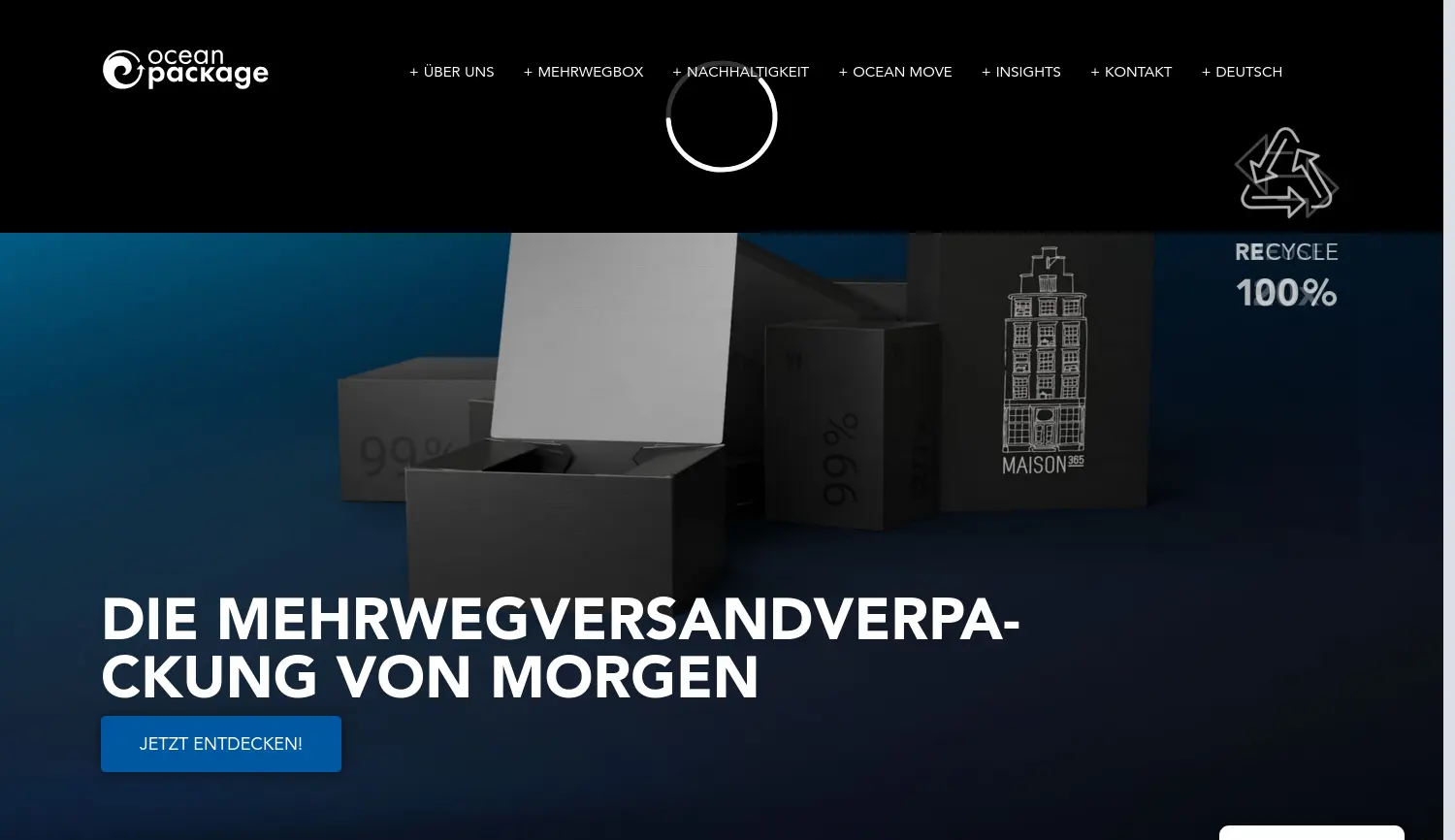 Website der Firma The Ocean Package GmbH