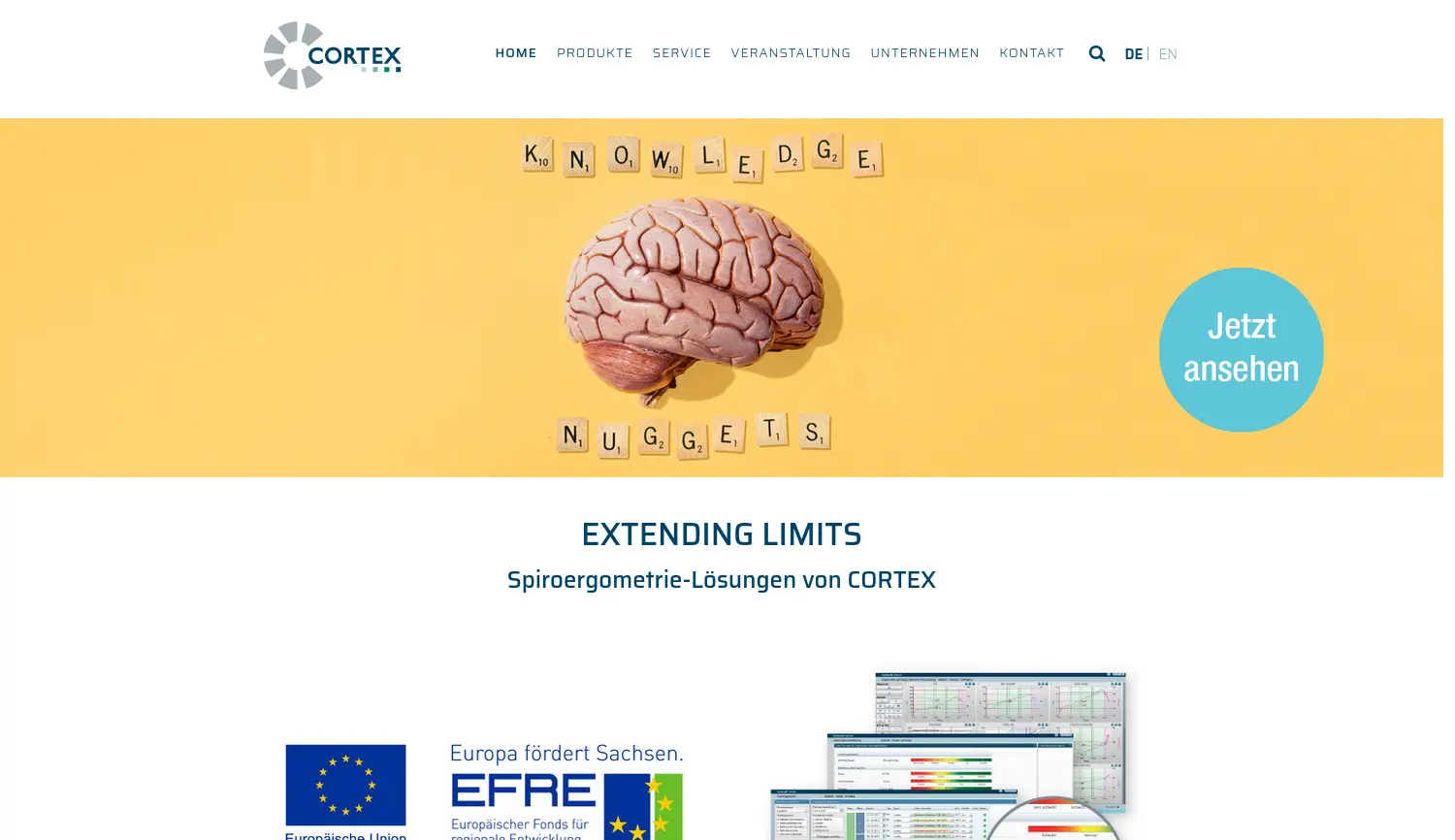 Website der Firma CORTEX Biophysik GmbH