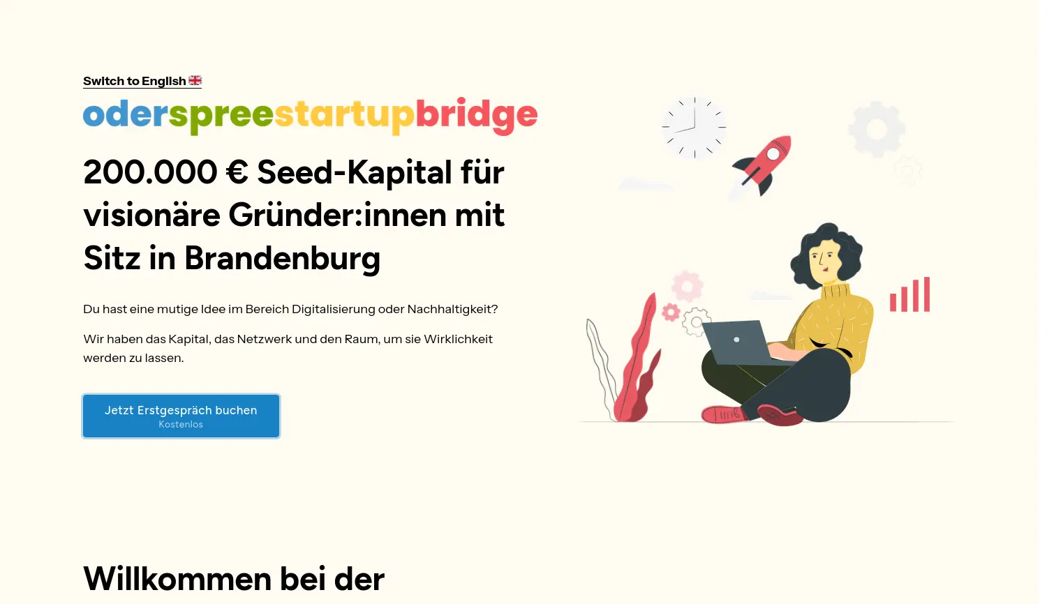 Website der Firma Valuedfriends Founding Partners GmbH
