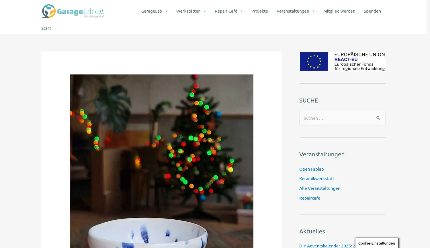 Website der Firma GarageLab e.V.