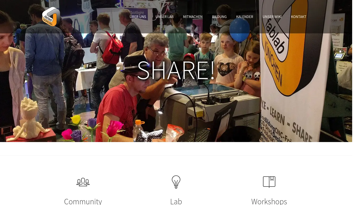 Website der Firma FabLab München e.V.