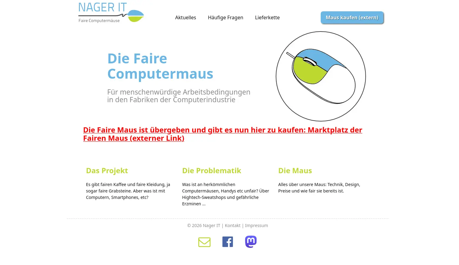 Website der Firma Nager IT e.V.