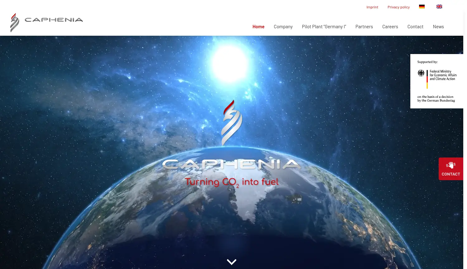 Website der Firma CAPHENIA GmbH