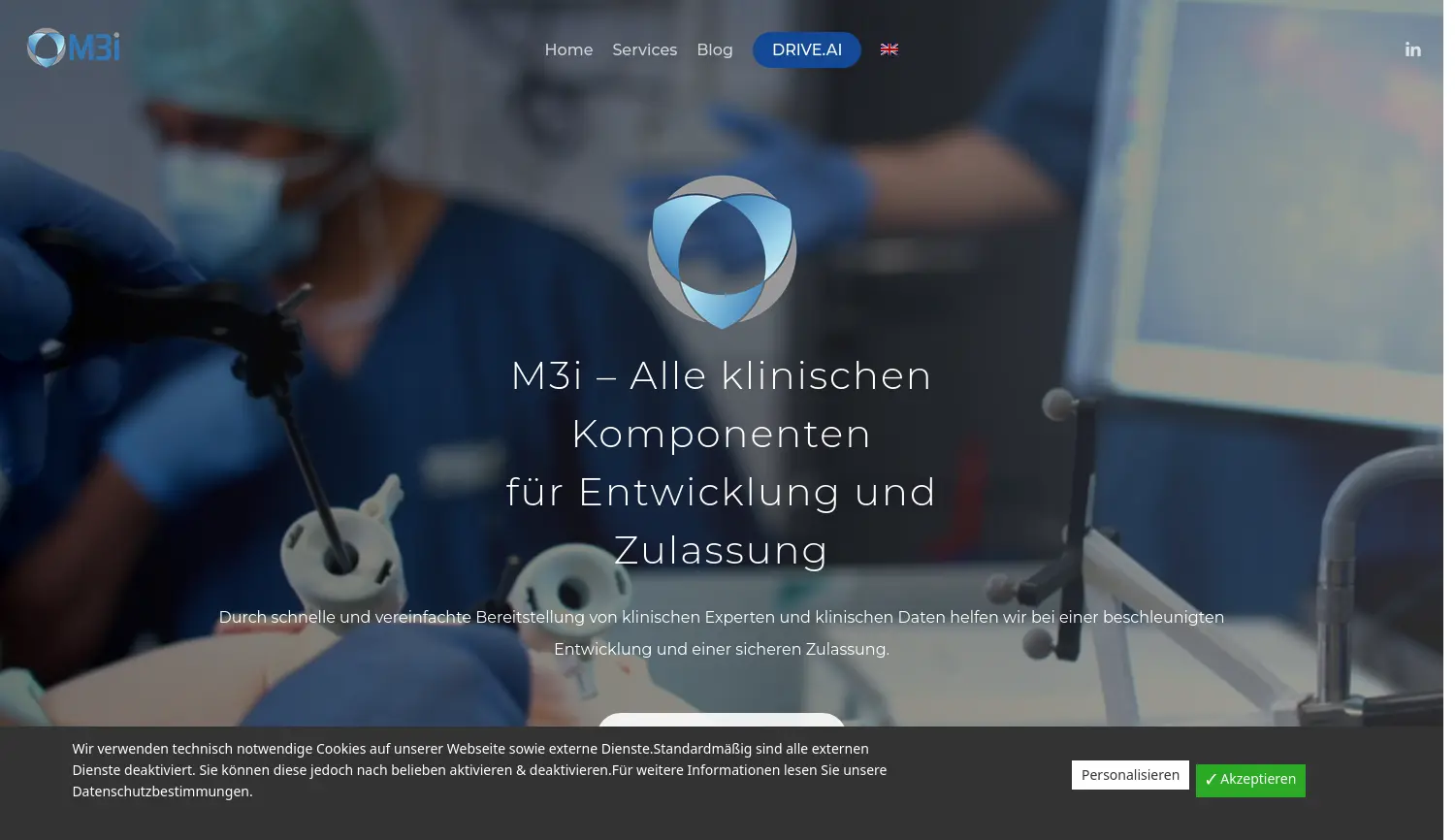 Website der Firma M3i GmbH