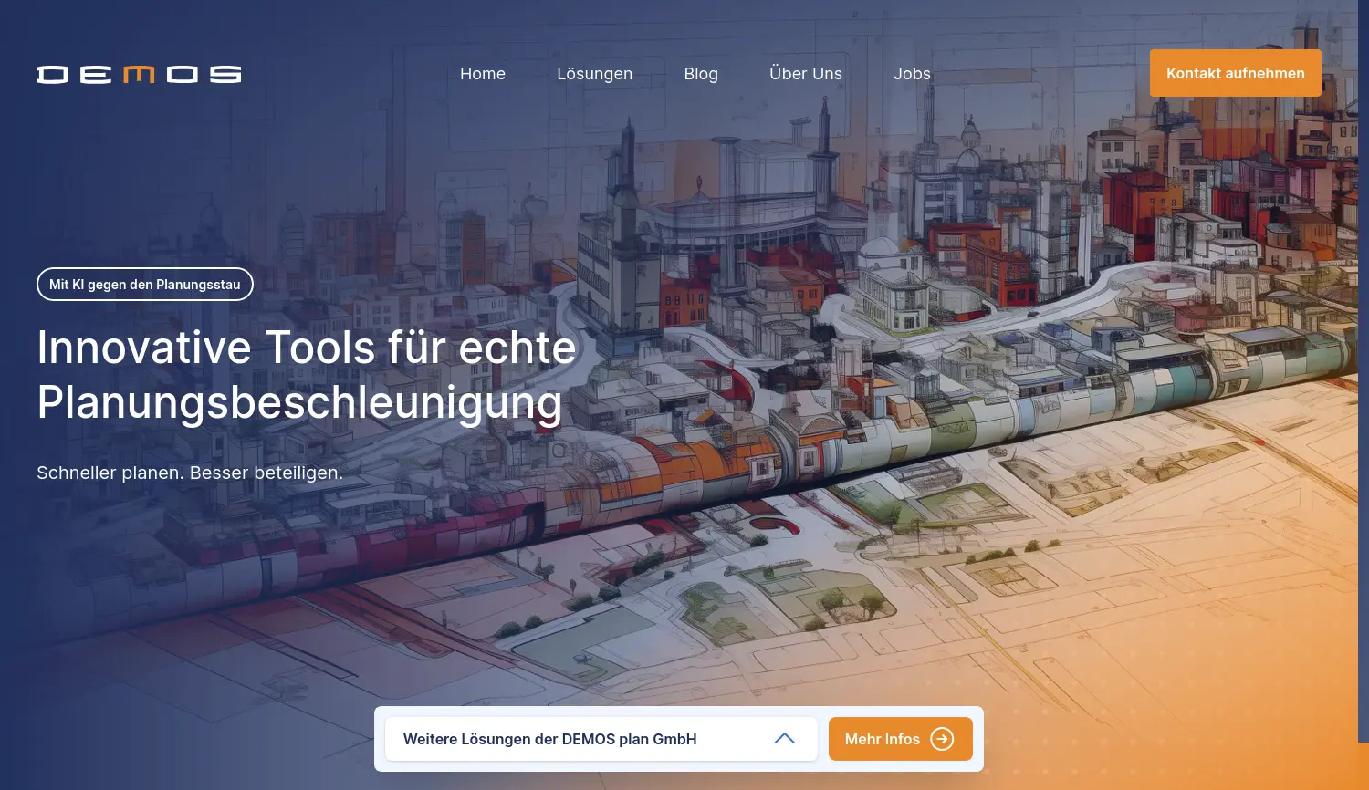 Website der Firma DEMOS plan GmbH