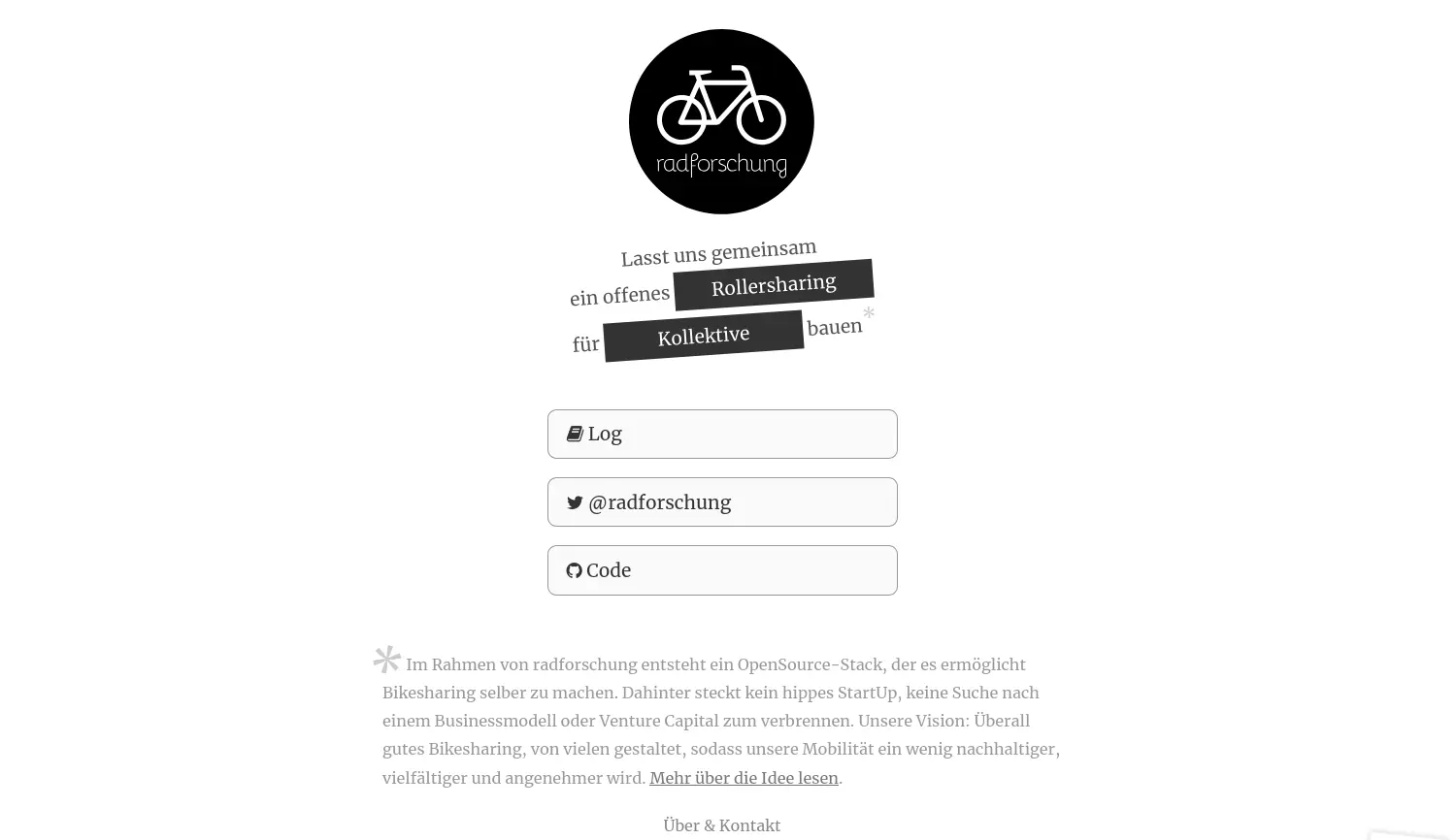 Website der Firma radforschung GbR