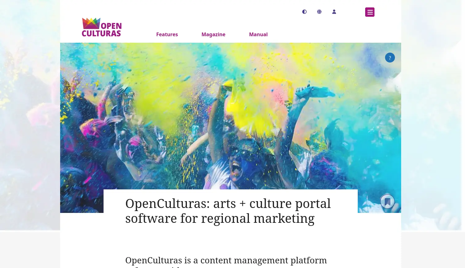 Website der Firma OpenCulturas e. V.