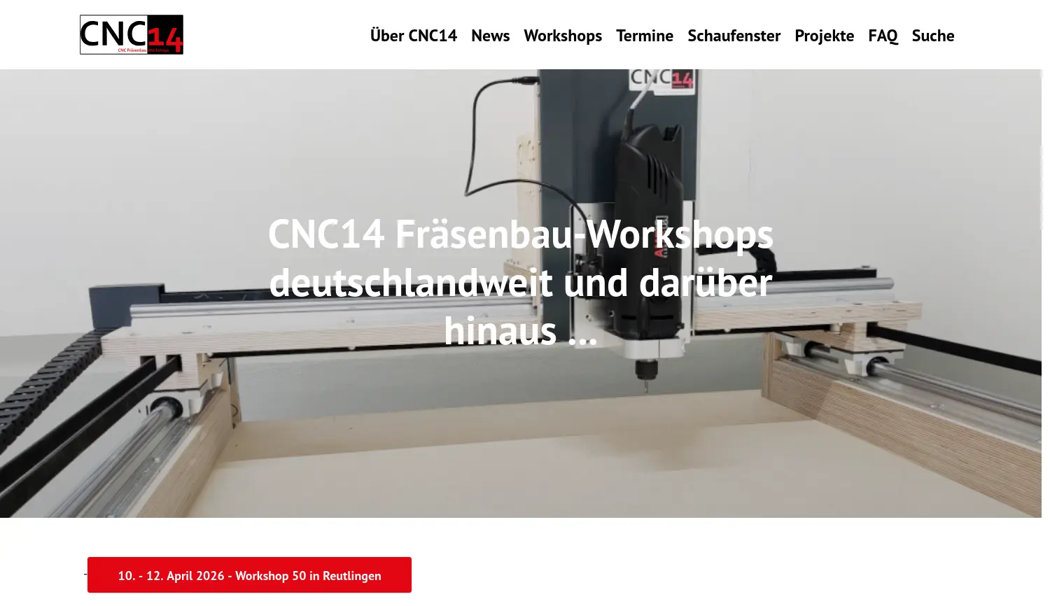 Website der Firma CNC14 Fräsenbau Workshops