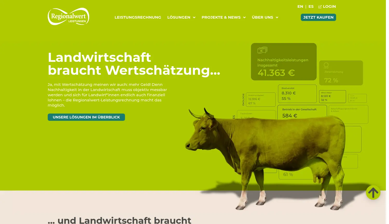 Website der Firma Regionalwert Leistungen GmbH