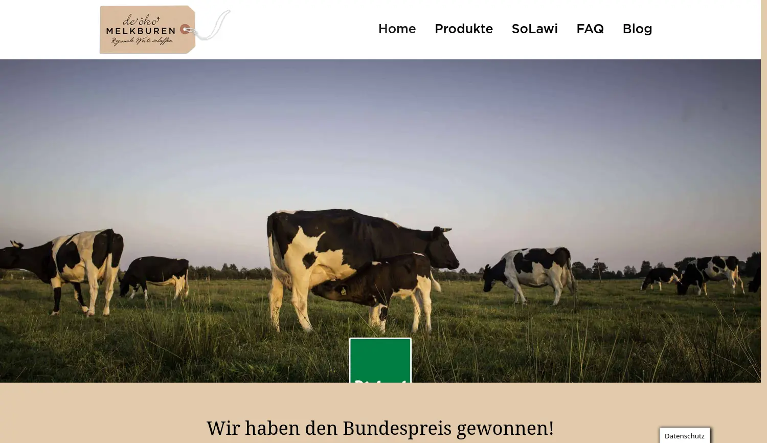Website der Firma De Öko Melkburen GmbH