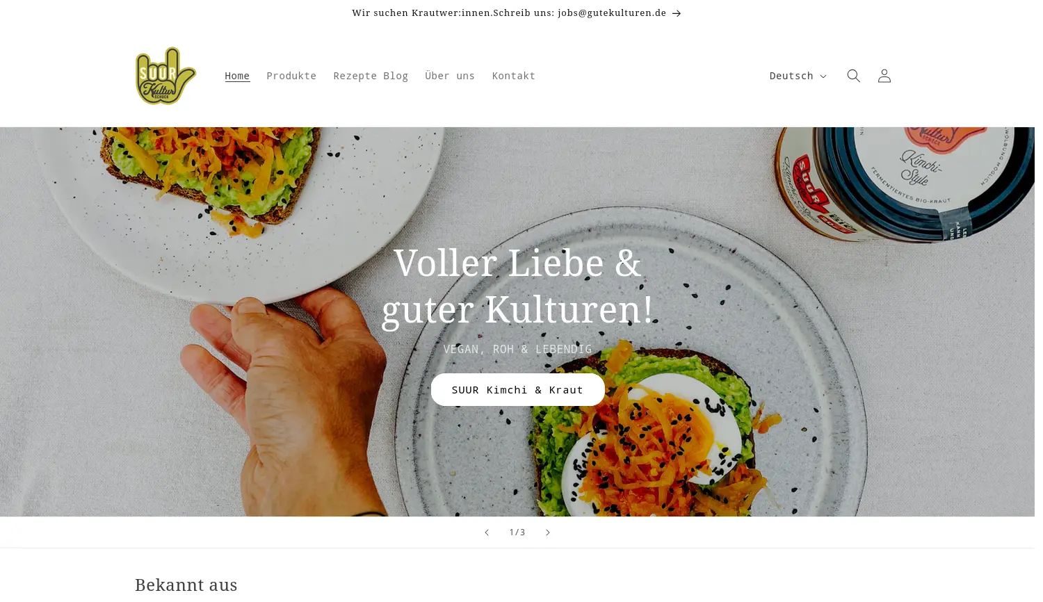 Website der Firma Gute Kulturen GmbH