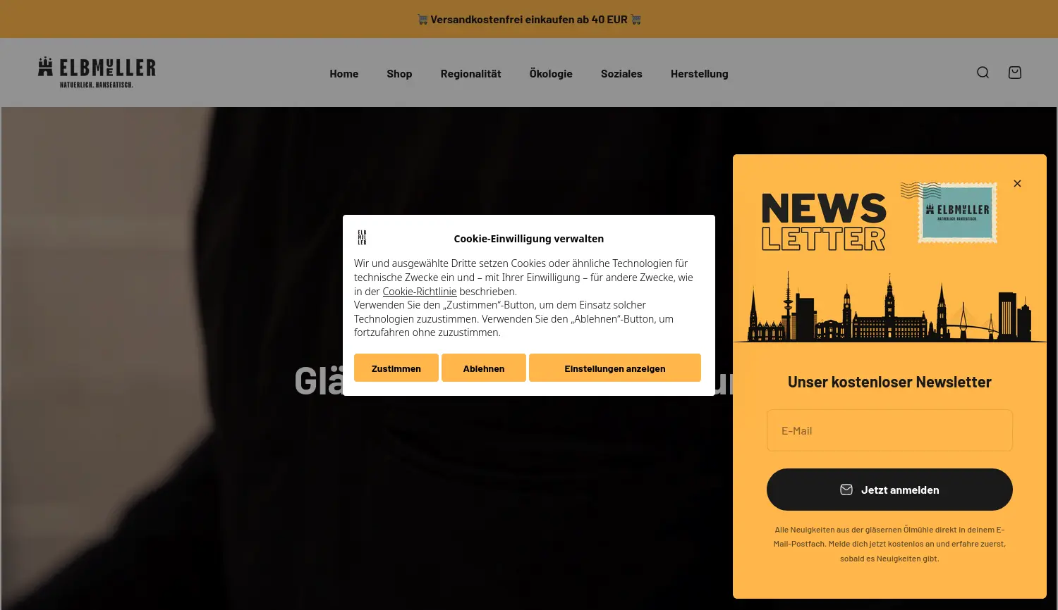 Website der Firma Elbmüller