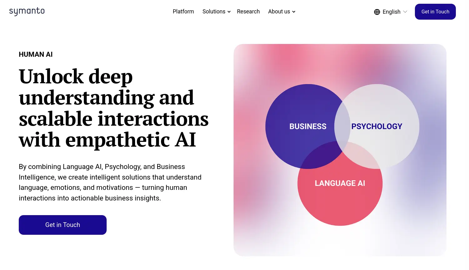 Website der Firma Symanto Research GmbH & Co. KG