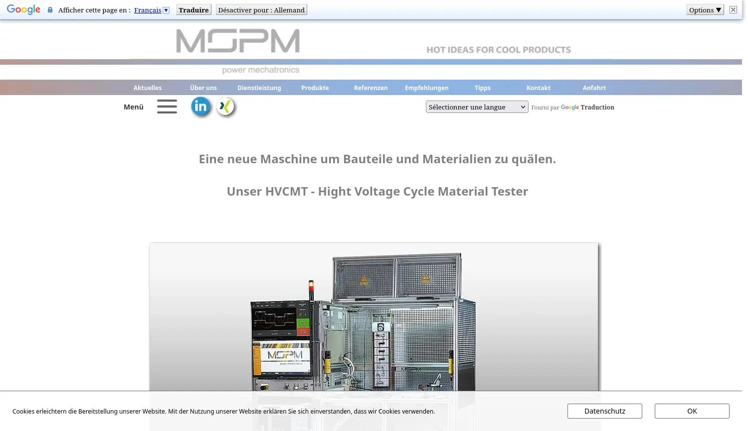 Website der Firma MSPM Power Elektronik
