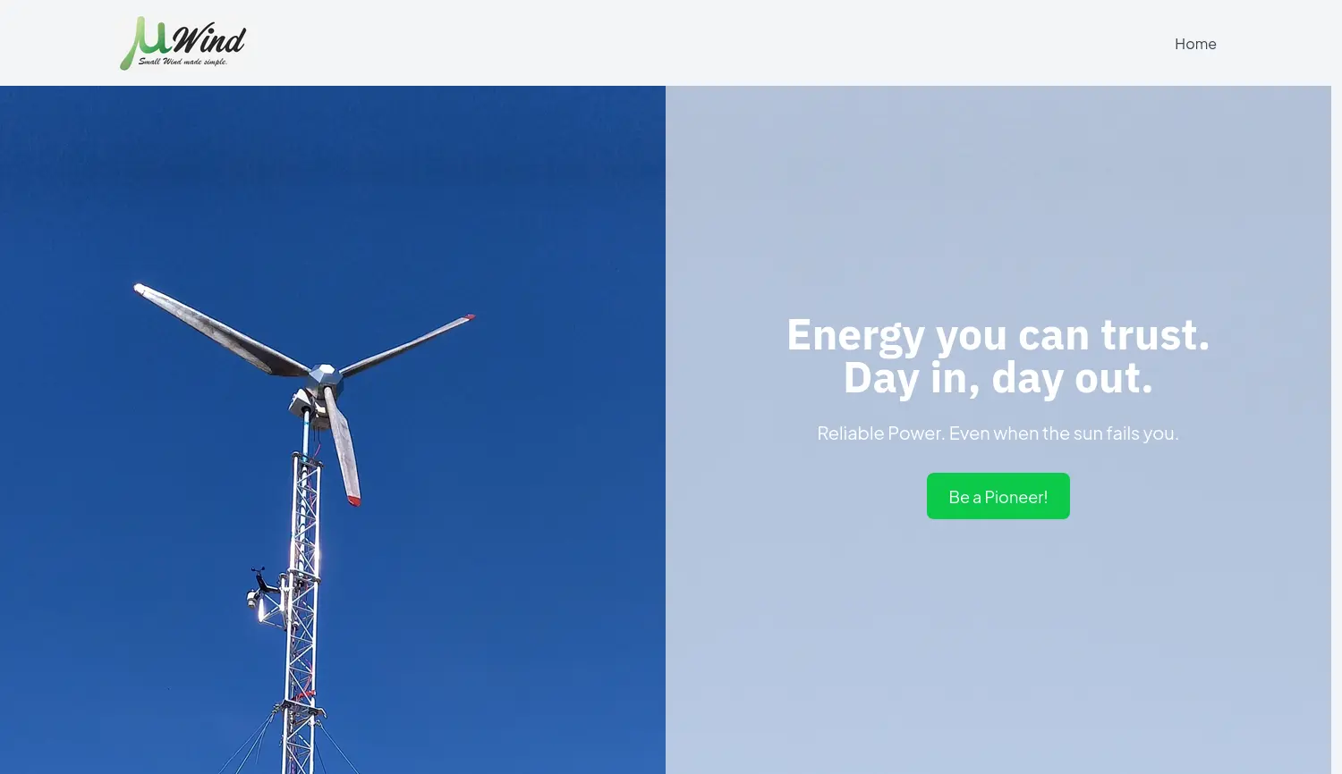 Website der Firma MuWind GmbH