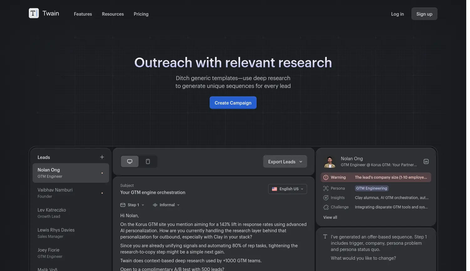 Website der Firma Twain Technology GmbH