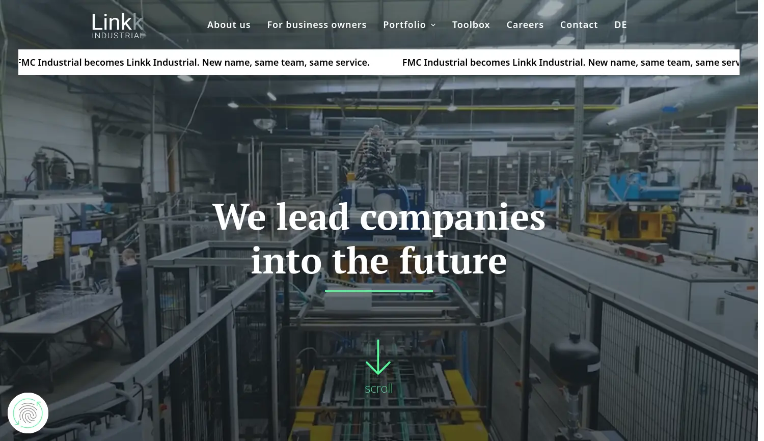 Website der Firma Linkk Industrial GmbH