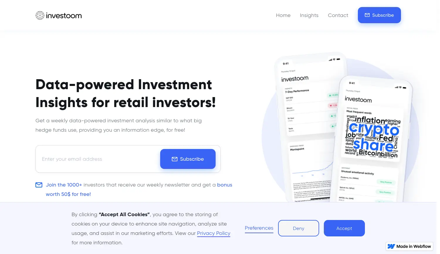 Website der Firma Investoom
