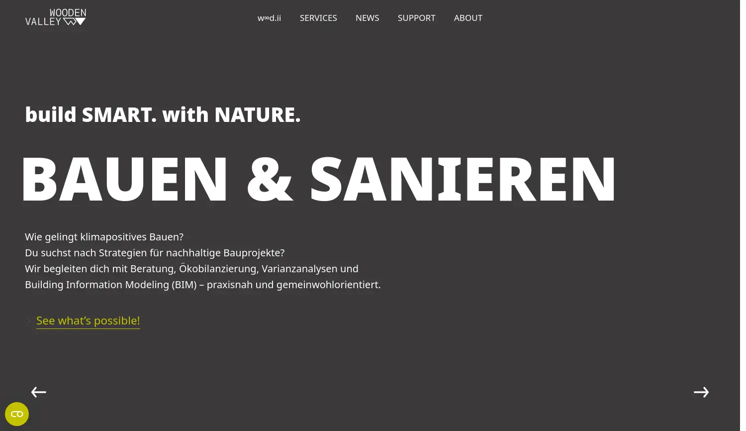 Website der Firma WoodenValley gGmbH