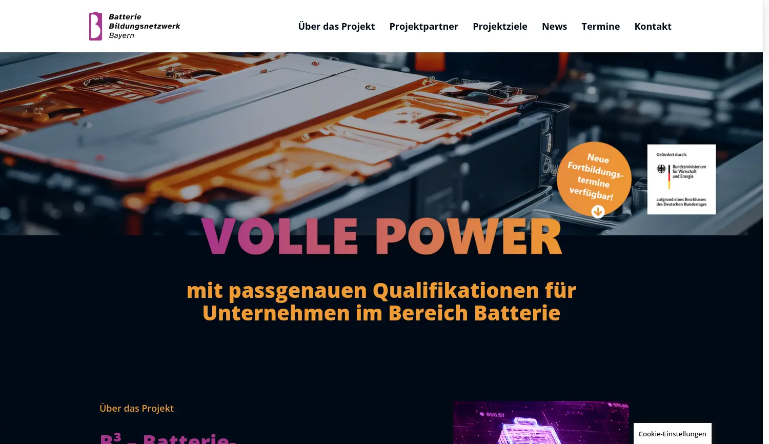 Website der Firma Bayern Innovativ Gesellschaft für Innovation und Wissenstransfer mbH