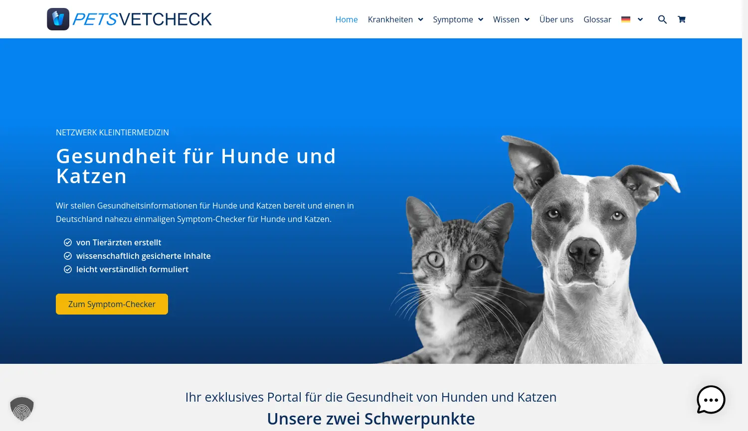 Website der Firma Petsvetcheck